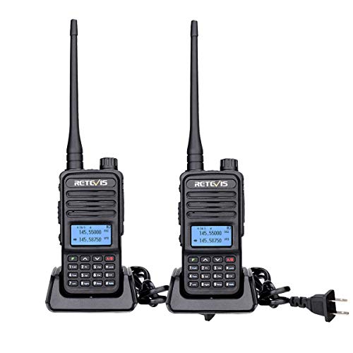 Retevis RT85 Walkie Talkies Long Range, Dual Band 200 Channels High Power 2 Way Radios, DTMF Remote Stun ANI Handheld Two Way Radio Rechargeable, for Hiking Hunt(2 Pack)