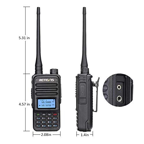 Retevis RT85 Walkie Talkies Long Range, Dual Band 200 Channels High Power 2 Way Radios, DTMF Remote Stun ANI Handheld Two Way Radio Rechargeable, for Hiking Hunt(2 Pack)