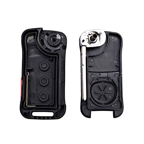 DJL1 Keylesss Entry 3+1 Button Uncut Car Flip Folding Key Shell Case Cover for Porsche Cayenne KR55WK45032 Replacement Remote Key Fob