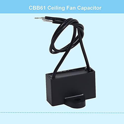 Podoy CBB61 Ceiling Fan Capacitor for Compatible with New Tech 5uf 250VAC 50/60HZ 2 Wire