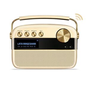 saregama carvaan 2.0 portable digital music player – sound by harman/kardon (with 20,000 songs) (with wifi, champagne gold color)