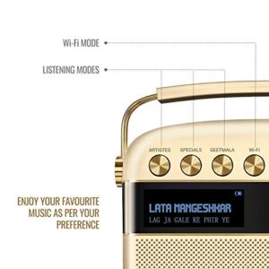 Saregama Carvaan 2.0 Portable Digital Music Player - Sound by Harman/Kardon (with 20,000 Songs) (with WiFi, Champagne Gold Color)