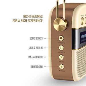 Saregama Carvaan 2.0 Portable Digital Music Player - Sound by Harman/Kardon (with 20,000 Songs) (with WiFi, Champagne Gold Color)