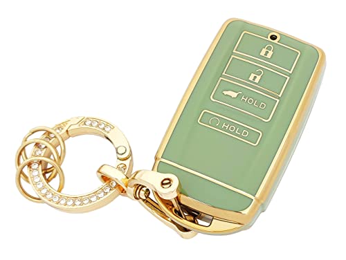Key Fob Cover for Acura with Keychain Soft TPU Car Key Shell Case Protector Compatible with Acura ILX MDX RLX TLX NSX RDX (Green)