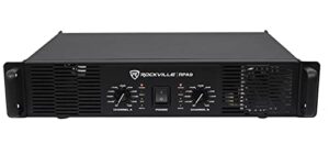 rockville 3000 watt peak / 800w rms 2 channel power amplifier pro/dj amp (rpa9), 18.97 x 13.97 x 3.54 inches
