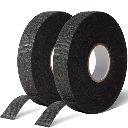 MEBMIK 2 Rolls 0.75in(W) X 82ft(L) Cloth Electrical Tape,Wire Loom Tape,Automotive Wiring Harness wrap Tape,Car Audio & Video Wiring Harnesses,Automotive Wire wrap Protection/Noise Reduction