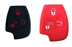 kawihen silicone key fob cover compatible with for mercedes-benz class a c e s ml clk slk c200 e320 350 cls iyz3312
