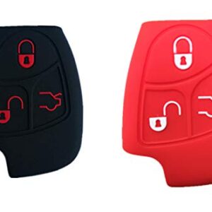 KAWIHEN Silicone Key Fob Cover Compatible with for Mercedes-Benz Class A C E S ML CLK SLK C200 E320 350 CLS IYZ3312