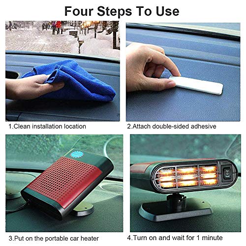 10Pcs Car Heater,12V utomobile Windscreen Fan, Portable Fan Heater & Cooler Defrost Defogger Space Automobile Heating Defrost for Fast Heating Defrost Defogger (Red)