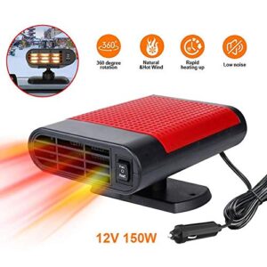 10Pcs Car Heater,12V utomobile Windscreen Fan, Portable Fan Heater & Cooler Defrost Defogger Space Automobile Heating Defrost for Fast Heating Defrost Defogger (Red)