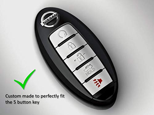 Autobase Silicone Key Fob Cover for Nissan Rogue Murano Armada Maxima Altima Sedan Pathfinder Infiniti JX35 Q50 Q60 QX56 QX60 QX80 | Car Accessory | Key Protection Case 2 Pcs (Black)