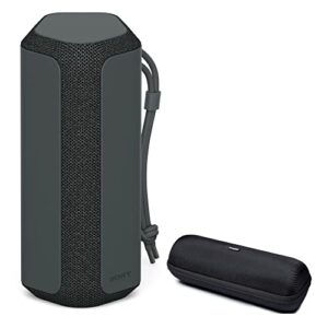 sony srs-xe200 x-series wireless ultra portable bluetooth speaker (black) bundle with hard travel and storage case (2 items)