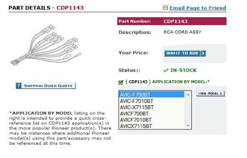 Pioneer RCA Sub Harness Cord Assembly Compatible With Avic X910 X710 X9115bt X7010,Cdp1143 Cdp1091