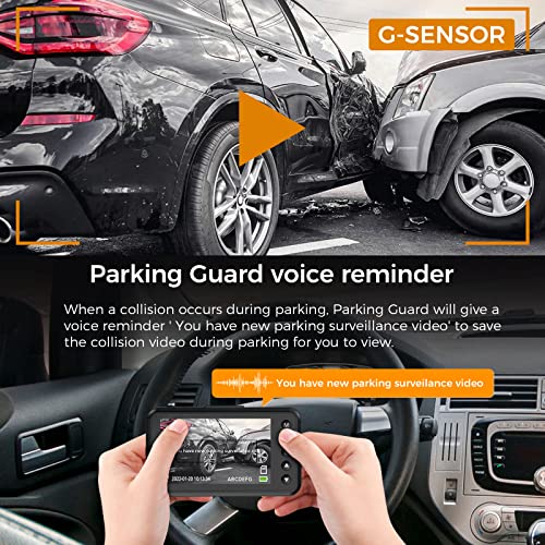 4K Dash Cam, UHD Front 4K & Rear 2K Dual Dash Camera for Cars, 3" IPS 170° Wide Angle Dashboard Camera with 64GB Card and Card Reader, Parking Guard, WDR, Starlight Night Vision,G-Sensor