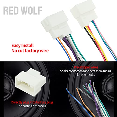 RED WOLF Radio Wire Harness Stereo MP3 CD Player Connector Plug Compatible with 2010-2017 Hyundai Elantra/Santa Fe, 2010-2018 kia Sportage/Optima/Soul