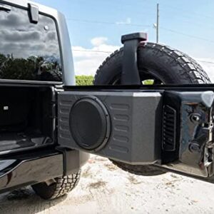 STINGER 800 Watt 12” Custom Shallow Loaded Subwoofer Enclosure for Wrangler JK/JKU, JL/JLU, Weatherproof, Mounting Hardware Included (Black)