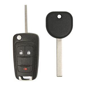 keyless2go replacement for keyless remote 3 button flip car key fob for oht01060512 with uncut transponder ignition car key high security laser sidemill b119 hu100