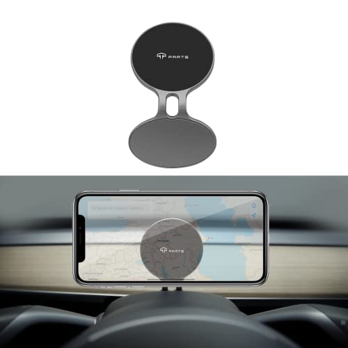 TPARTS Steering Wheel HUD Magnetic Cellphone Mount Phone Holder Stand for Tesla Model 3 / Model Y, Compatible with iPhone and Other 4.7-6.5'' Smartphones （TP200)