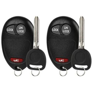 keyless entry remote fob + ignition key (fits l2c0007t), set of 2
