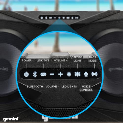 Gemini Sound SOSP-8BLK Soundsplash Rechargeable Waterproof Wireless 420 Watt Peak Power Floating Party Speaker