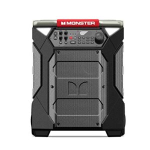 Monster Rockin' Roller 270 Portable Indoor/Outdoor Wireless Speaker, 200 Watts, Up to 100 Hours Playtime, IPX4 Water Resistant, Qi Charger, Connect to Another TWS Speaker (Renewed)