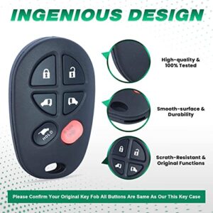 Beefunny Keyless Entry 6 Button Remote Car Key Fob for Toyota Sienna 2004-2013 FCC ID: GQ43VT20T (2)