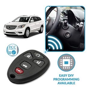 Keyless2Go Replacement for Keyless Entry Car Key Vehicles That Use 5 Button OUC60270 OUC60221, Self-programming - 2 Pack