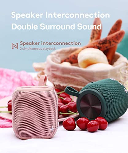 FIGMASU Bluetooth Speakers Portable Wireless Waterproof IPX7 Bluetooth 5.0 Dual Pairing Mini Shower Speaker, 24H Playtime Stereo Surround Sound, for Outdoor Travel, Pool