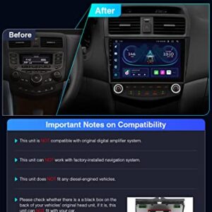 XTRONS Android 12 Car Stereo Radio Player 10.1 Inch IPS Touch Screen GPS Navigation Built-in DSP Car Play Android Auto Bluetooth Head Unit Supports Backup Camera WiFi OBD2 DVR TPMS for Honda Accord