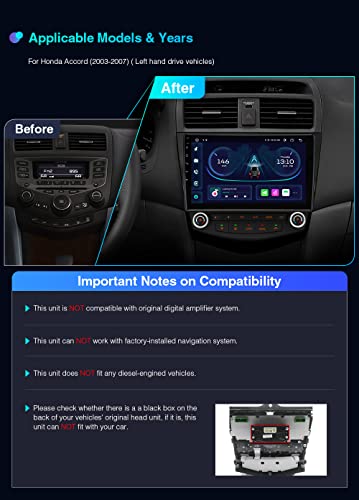 XTRONS Android 12 Car Stereo Radio Player 10.1 Inch IPS Touch Screen GPS Navigation Built-in DSP Car Play Android Auto Bluetooth Head Unit Supports Backup Camera WiFi OBD2 DVR TPMS for Honda Accord