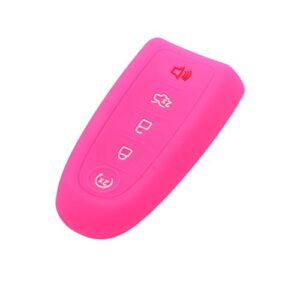 segaden silicone cover protector case holder skin jacket compatible with ford lincoln 5 button smart remote key fob cv8700 rose
