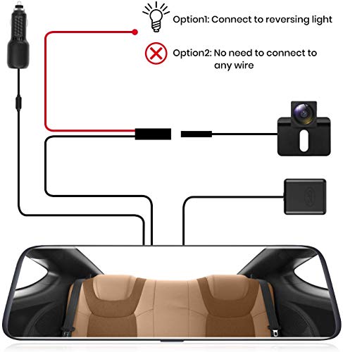 AUTO-VOX V5 Without Glare Mirror Dash Cam for Driving Safety, 9.35'' Full Laminated Ultrathin Touch Screen Rear View Mirror Camera, Dual 1080P Super Night Vision Backup Camera