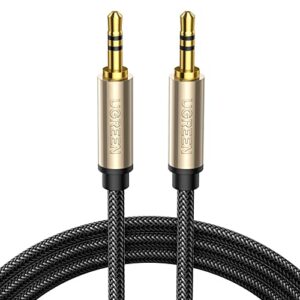 ugreen 3.5mm audio cable hi-fi stereo double layer shielding nylon braided with silver-plating copper core, zinc alloy male to male aux cord tangle-free for audiophile musical lovers, 6.5ft