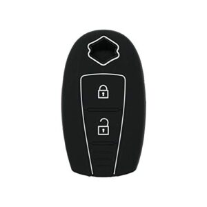 segaden silicone cover protector case holder skin jacket compatible with suzuki 2 button remote key fob cv4543 black