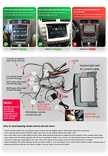 8 Core Android Car Radio for Lexus IS250 200 300 350 (2006-2012), 4GB+32GB 10.1 Inch Touch Screen Stero Support Weather Display Carplay Android Auto DSP RDS USB WiFi Bluetooth SWC 1080P