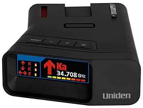 Uniden R7 Extreme Long Range Laser/Radar Detector, Built-in GPS w/Real-Time Alerts, Dual-Antennas Front & Rear w/Directional Arrows, Voice Alerts, Red Light and Speed Camera Alerts - Matte Black