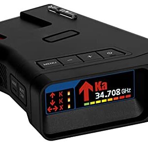 Uniden R7 Extreme Long Range Laser/Radar Detector, Built-in GPS w/Real-Time Alerts, Dual-Antennas Front & Rear w/Directional Arrows, Voice Alerts, Red Light and Speed Camera Alerts - Matte Black