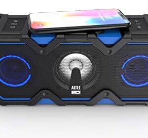 Altec Lansing Super Lifejacket Jolt - Waterproof Bluetooth Speaker, Durable & Portable Speaker with Qi Wireless Charging and Customizable Lights, Wireless Speaker for Travel & Outdoor Use
