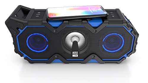 Altec Lansing Super Lifejacket Jolt - Waterproof Bluetooth Speaker, Durable & Portable Speaker with Qi Wireless Charging and Customizable Lights, Wireless Speaker for Travel & Outdoor Use