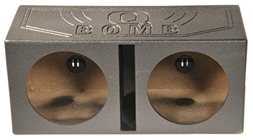 Q Power QBOMB15V Dual 15-Inch Vented Speaker Box from High Grade MDF Wood with Durable Bed Liner Spray