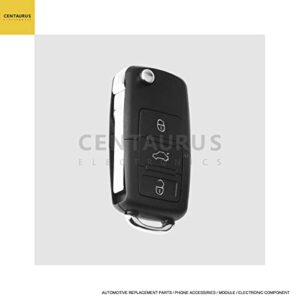 EXAUTOPONE 1Pcs Car Key Fob Keyless Flip Entry Remote HLO1J0959753AM 3-btn Compatible with Beetle Golf Passat Flip Key Fob