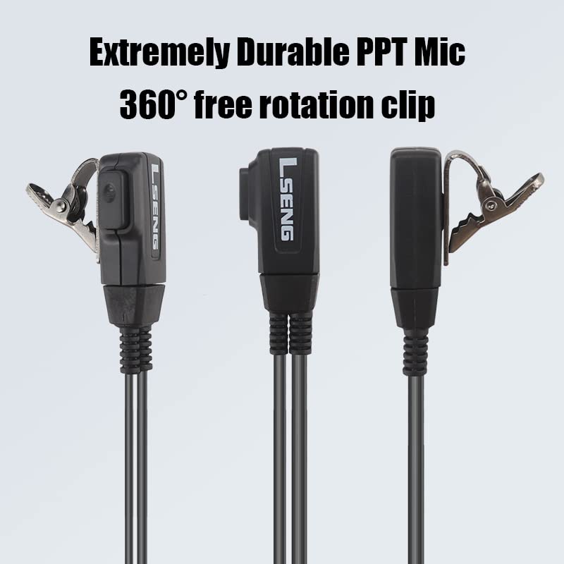 Acoustic Tube Motorola Walkie Talkies Earpiece with Mic PTT Lseng 2 Pin Earpiece for Walkie Talkies Compatible Motorola Radio CP200 CP200d GP2000 CLS1110 CLS1410 CLS1413 CLS1450 (10 Pack)