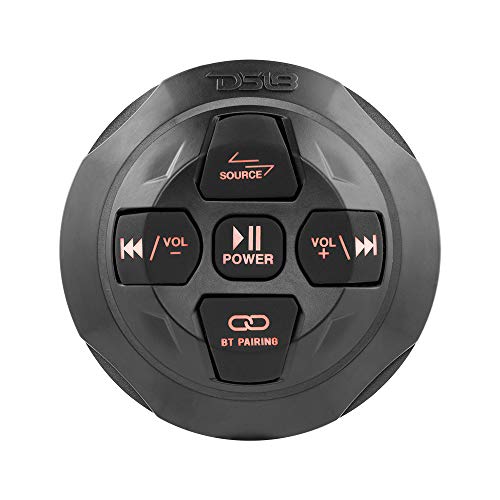 DS18 BTRC-R Marine Waterproof Universal Bluetooth Streaming Audio Receiver/Controller - Works with Android and iPhone (Round)