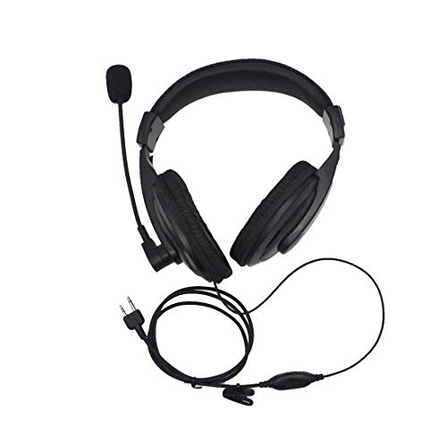 GoodQbuy Two Way Radio Overhead Headsets Headphones with Boom Mic is Compatible with Midland GMRS FRS GXT LXT GXT1000VP4 GXT1050VP4 LXT500VP3 LXT600VP3 LXT118 LXT380 2-pin