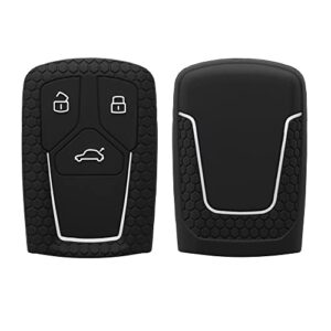 kwmobile key cover compatible with audi – black/white