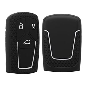 kwmobile Key Cover Compatible with Audi - Black/White