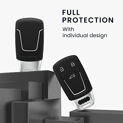 kwmobile Key Cover Compatible with Audi - Black/White