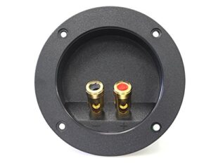 absolute usa rst-450 4-inch round gold push spring loaded jacks double binding post speaker box terminal cup