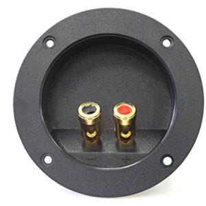 Absolute USA RST-450 4-Inch Round Gold Push Spring Loaded Jacks Double Binding Post Speaker Box Terminal Cup