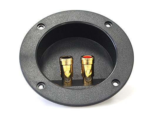 Absolute USA RST-450 4-Inch Round Gold Push Spring Loaded Jacks Double Binding Post Speaker Box Terminal Cup